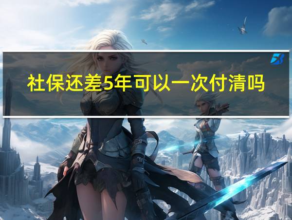 社保还差5年可以一次付清吗的相关图片