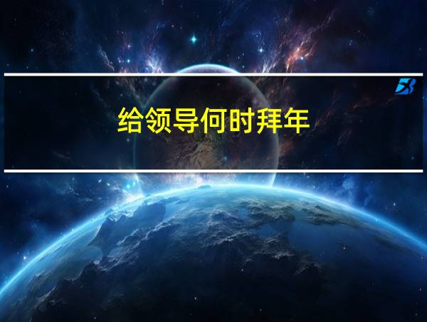 给领导何时拜年