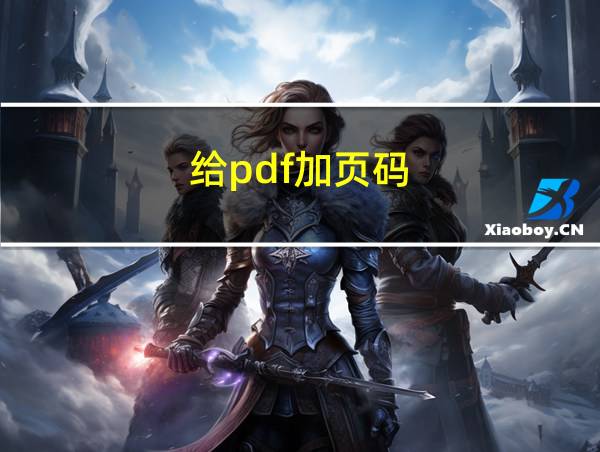 给pdf加页码的相关图片