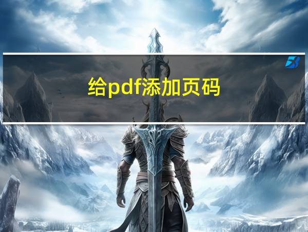 给pdf添加页码的相关图片