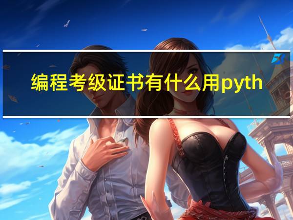 编程考级证书有什么用python的相关图片