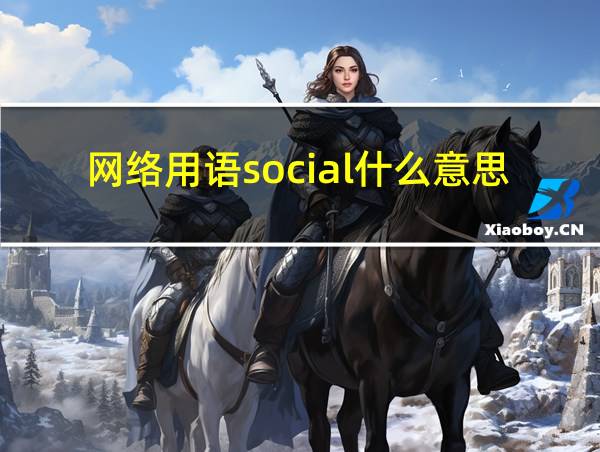 网络用语social什么意思的相关图片