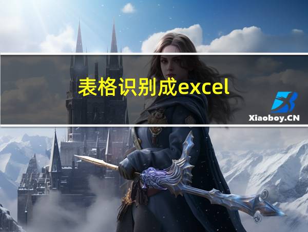 表格识别成excel的相关图片