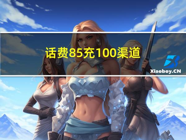 话费85充100渠道的相关图片