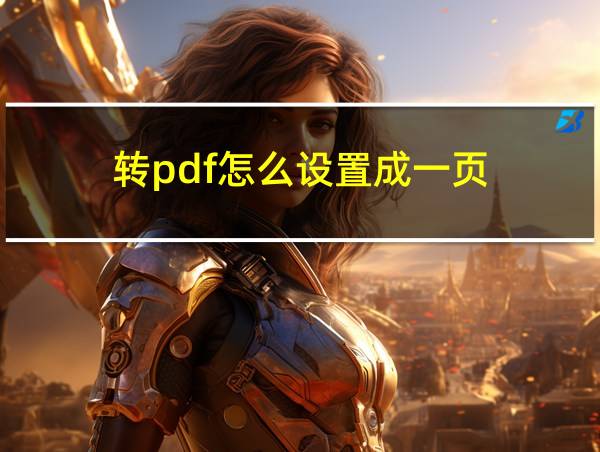 转pdf怎么设置成一页的相关图片