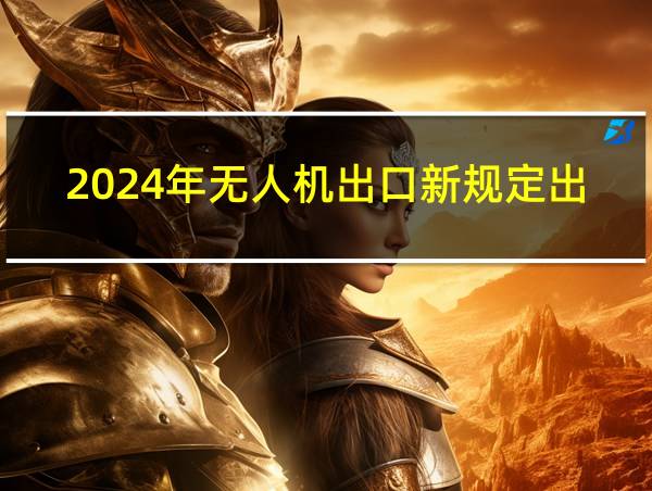 2024年无人机出口新规定出台的相关图片