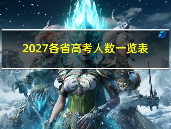 2027各省高考人数一览表的相关图片