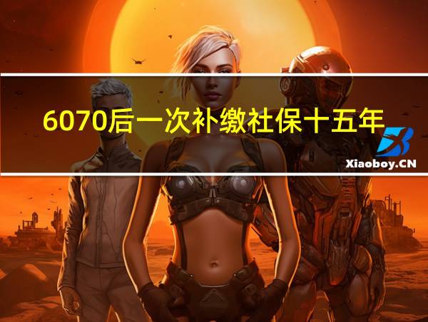 6070后一次补缴社保十五年多少钱的相关图片