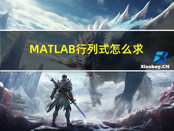 MATLAB行列式怎么求的相关图片