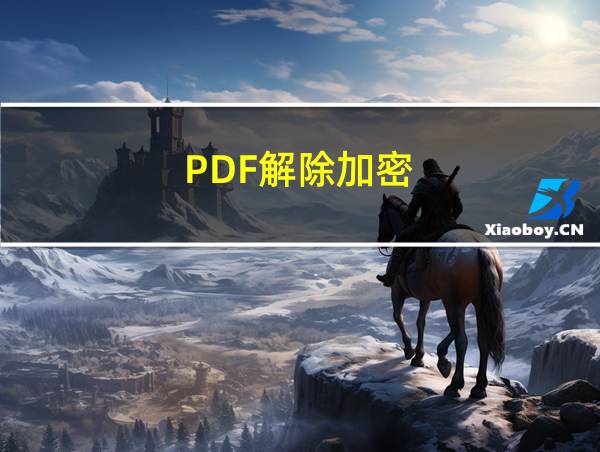 PDF解除加密的相关图片