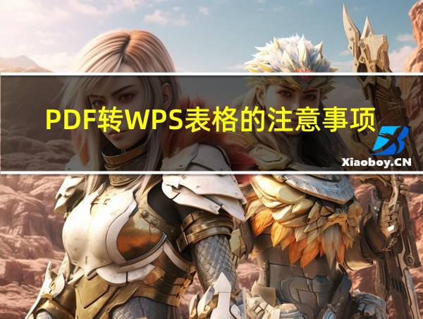 PDF转WPS表格的注意事项的相关图片