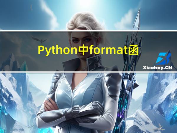 Python中format函数的用法的相关图片