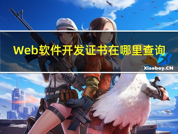 Web软件开发证书在哪里查询的相关图片