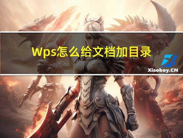 Wps怎么给文档加目录的相关图片