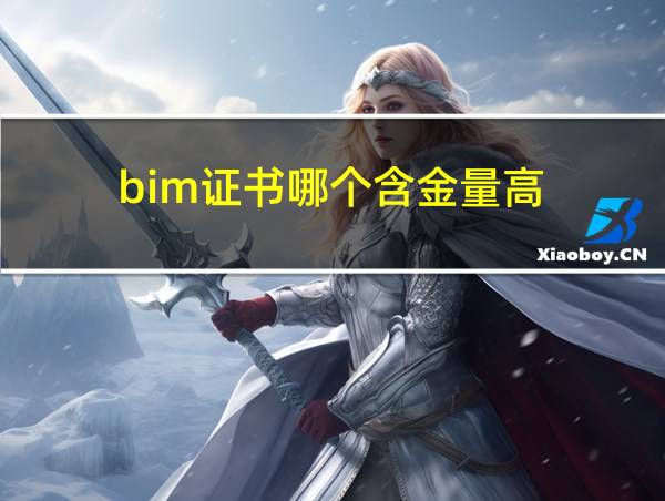 bim证书哪个含金量高的相关图片