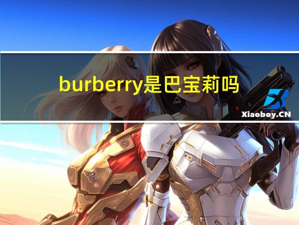 burberry是巴宝莉吗的相关图片