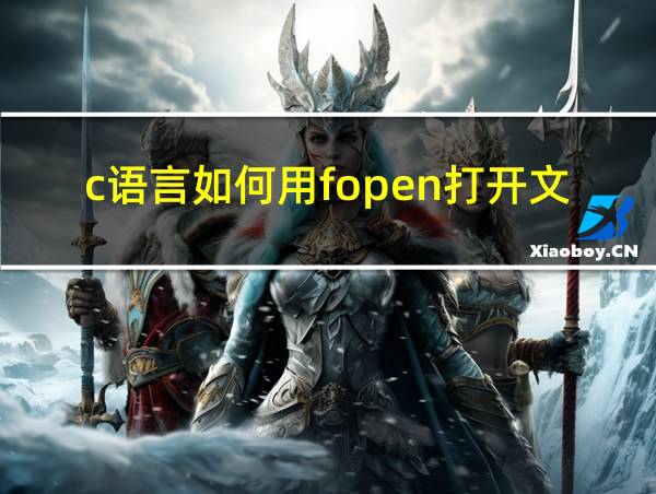 c语言如何用fopen打开文件的相关图片