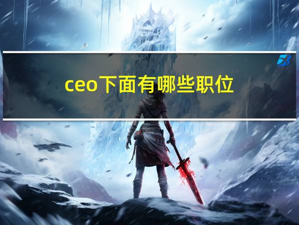 ceo下面有哪些职位的相关图片