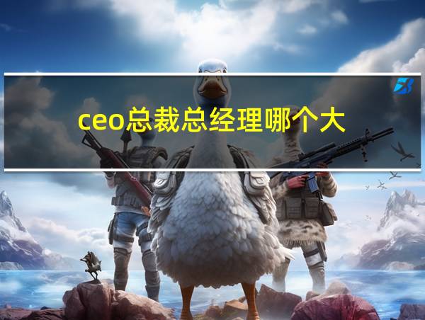 ceo总裁总经理哪个大的相关图片