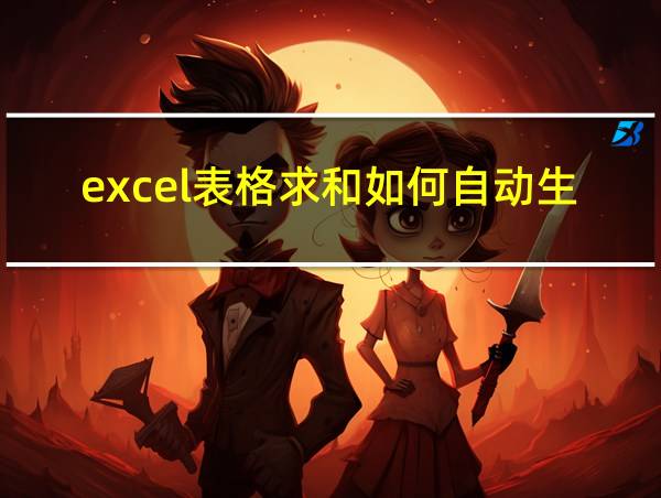 excel表格求和如何自动生成的相关图片