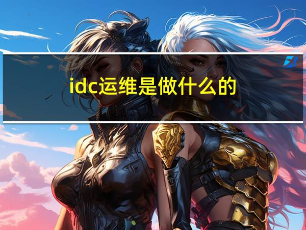 idc运维是做什么的的相关图片