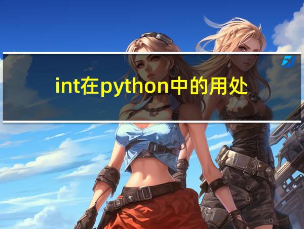 int在python中的用处的相关图片