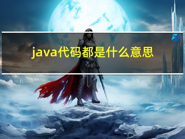 java代码都是什么意思的相关图片