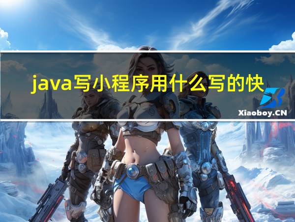 java写小程序用什么写的快的相关图片