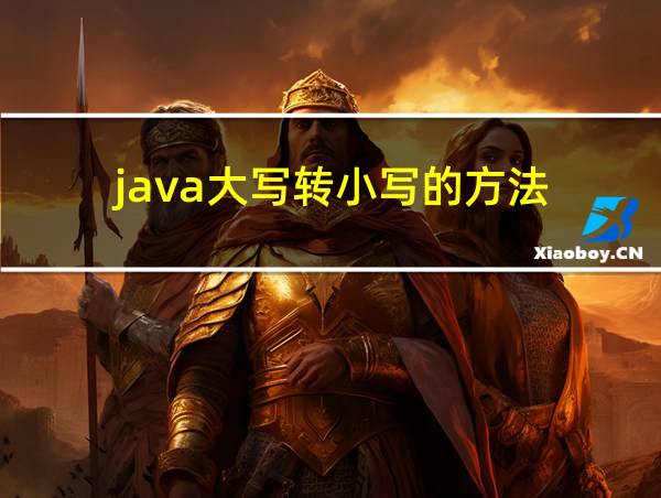 java大写转小写的方法的相关图片