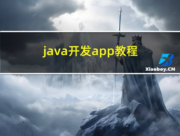 java开发app教程的相关图片