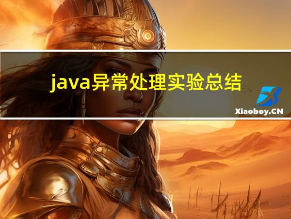 java异常处理实验总结的相关图片