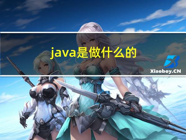 java是做什么的?的相关图片