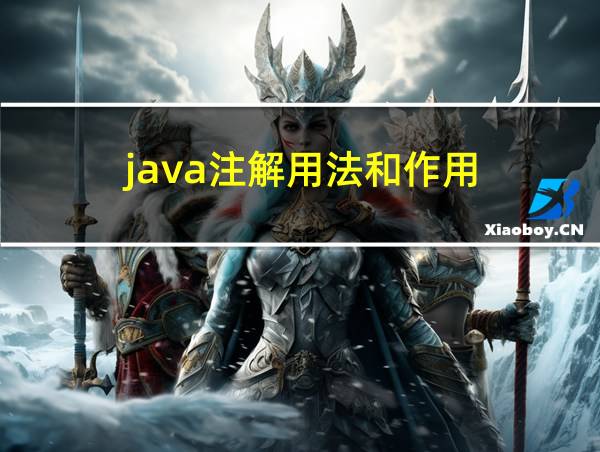 java注解用法和作用的相关图片