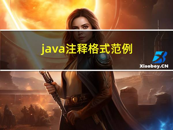 java注释格式范例的相关图片