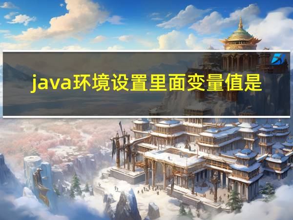 java环境设置里面变量值是什么的相关图片