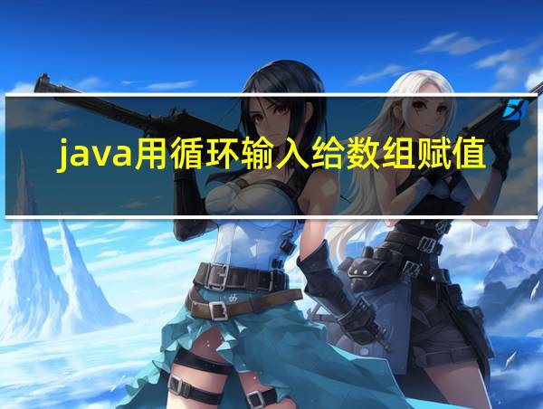 java用循环输入给数组赋值的相关图片