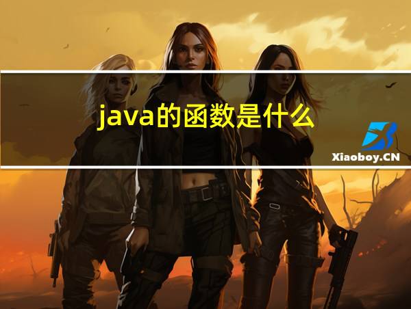 java的函数是什么的相关图片