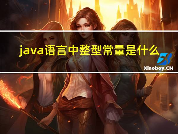 java语言中整型常量是什么的相关图片