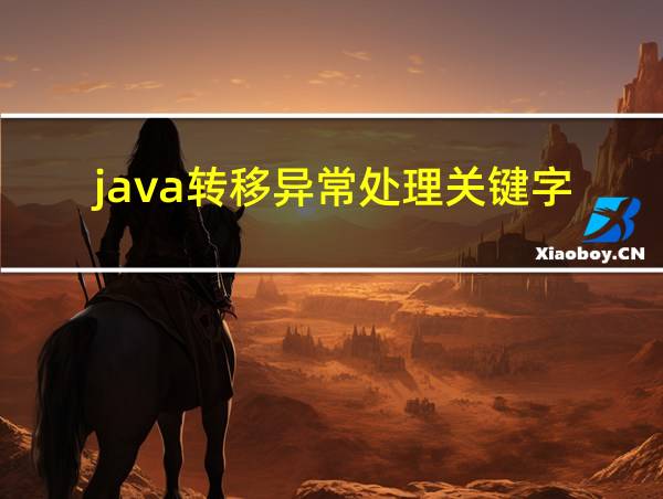 java转移异常处理关键字的相关图片