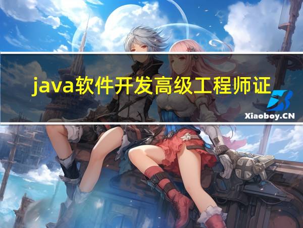 java软件开发高级工程师证书有用吗的相关图片