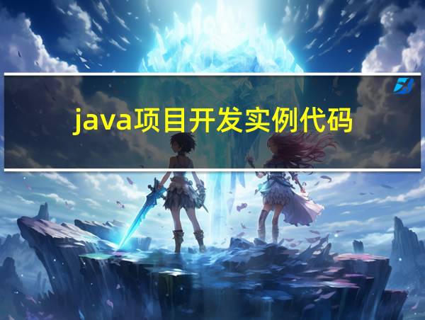 java项目开发实例代码的相关图片