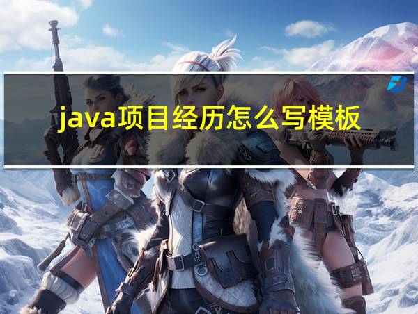 java项目经历怎么写模板的相关图片