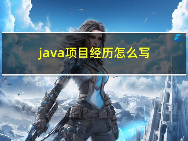 java项目经历怎么写的相关图片