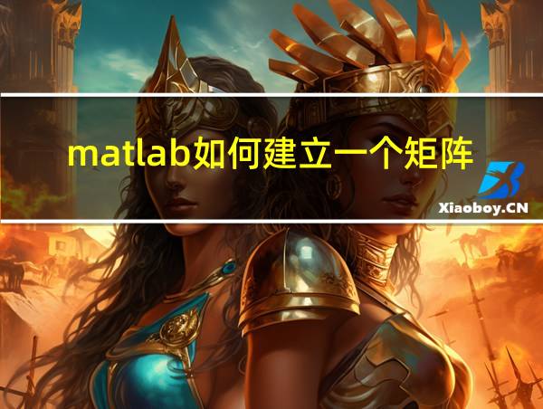 matlab如何建立一个矩阵的相关图片