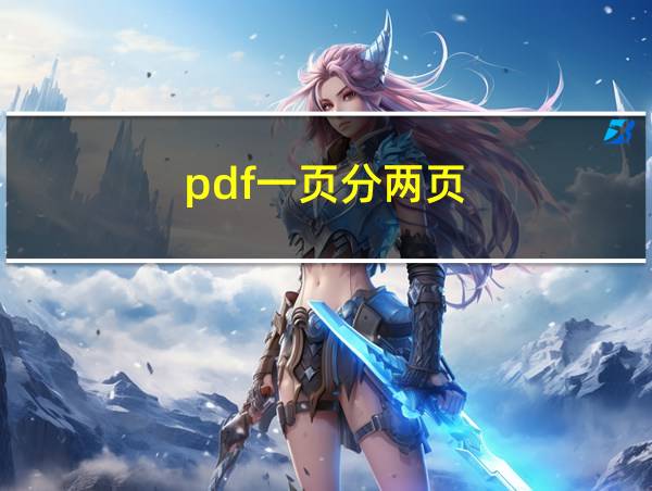 pdf一页分两页的相关图片