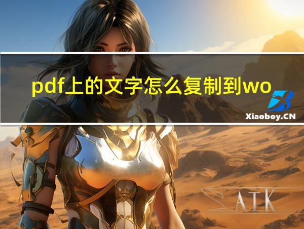 pdf上的文字怎么复制到word上的相关图片