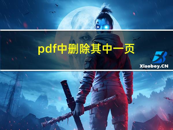 pdf中删除其中一页的相关图片