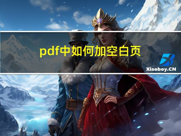 pdf中如何加空白页的相关图片