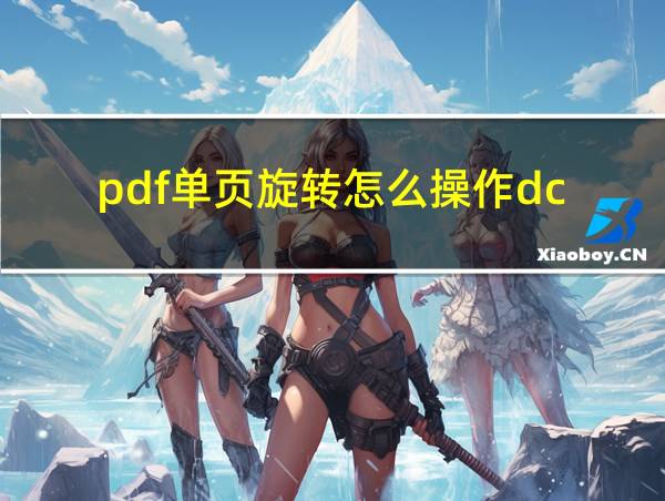 pdf单页旋转怎么操作dc的相关图片