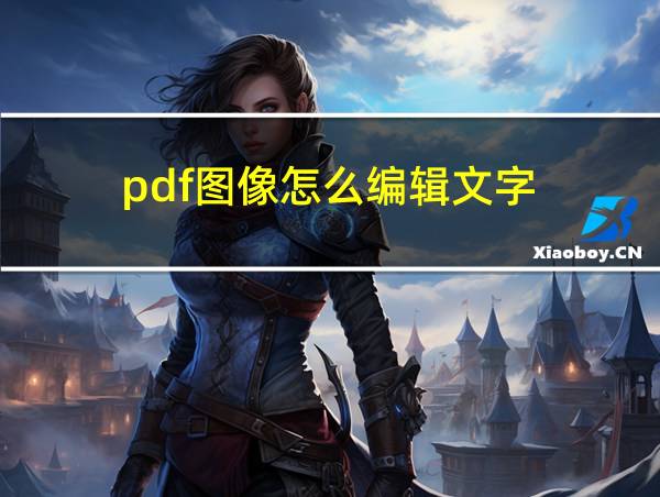 pdf图像怎么编辑文字的相关图片